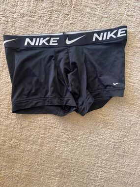 Nike Black Men's Performance Boxer Briefs with White Logo